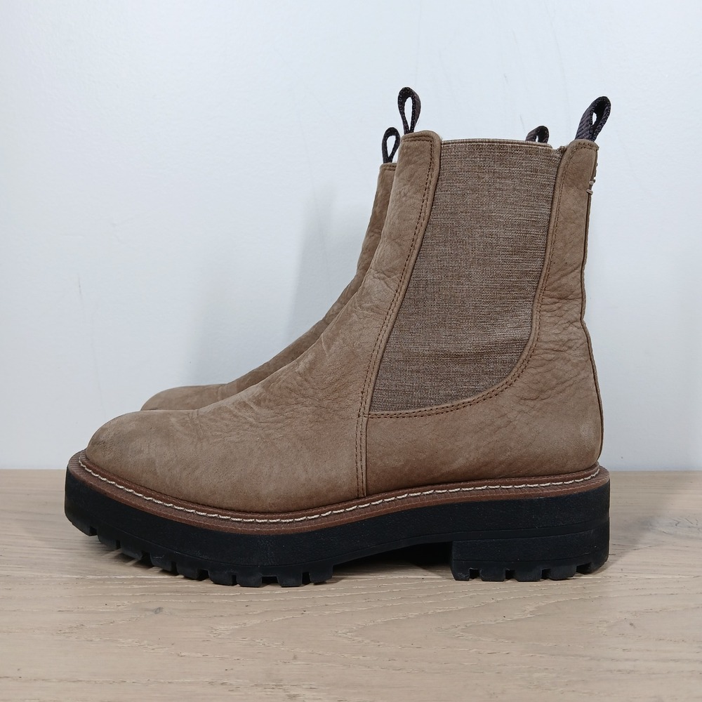 Sam Edelman Taupe Chelsea Lug Sole Ankle Boots